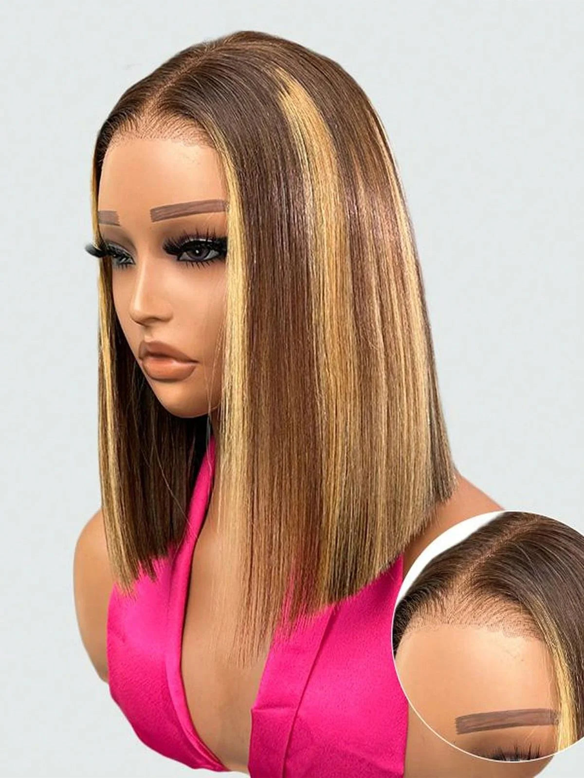 Short Bob Highlighted Wigs