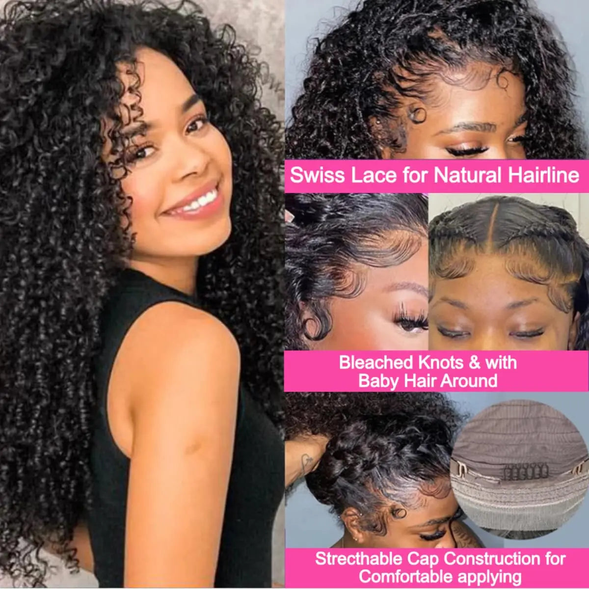 Kinky Curly Glueless Wigs