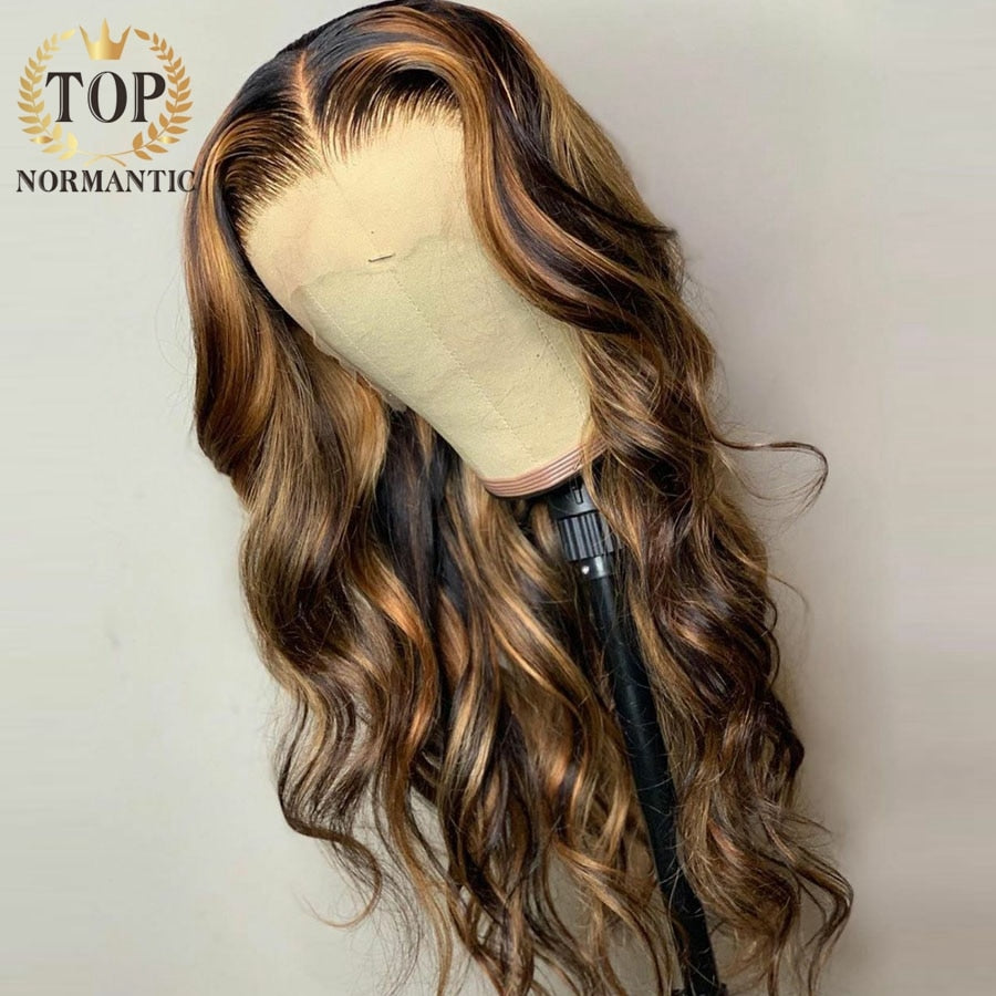 Brazilian Remy Human Hair with Baby Hair Blonde Loose Wave Wig