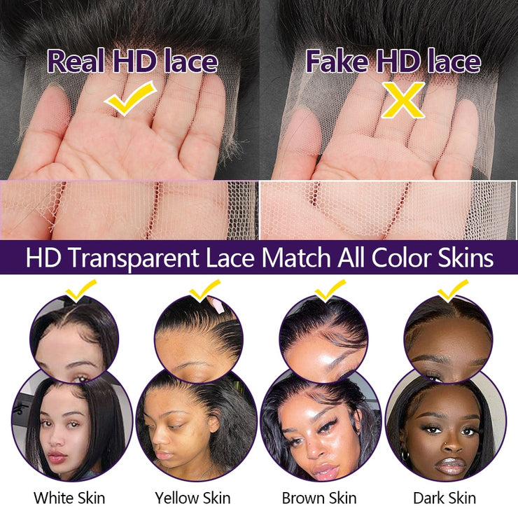 Pre-Plucked Transparent HD Lace Frontal Human Hair Wig