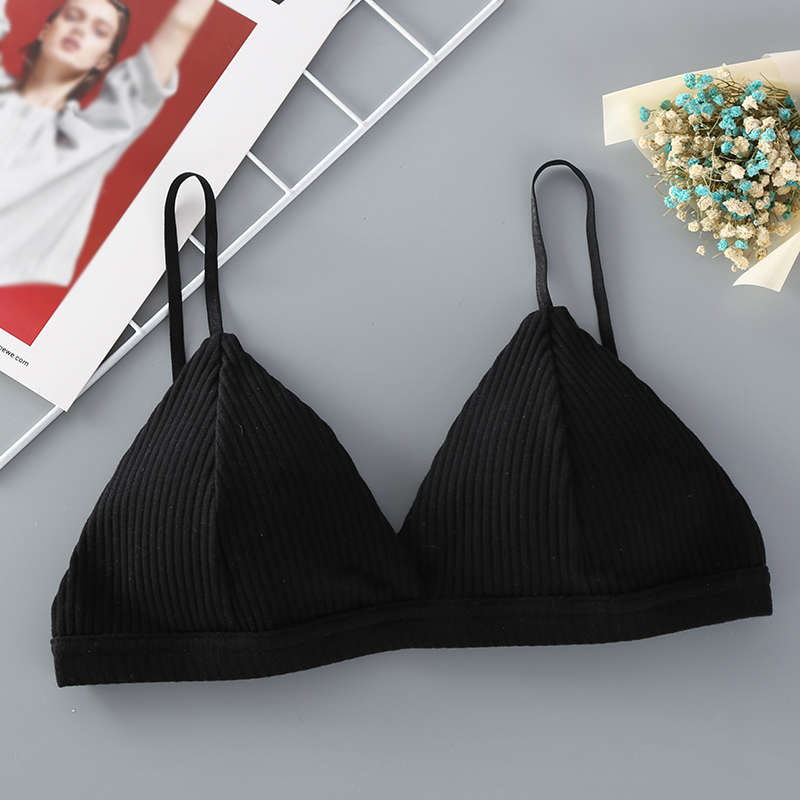 Triangle Cup Threaded Cotton Bras