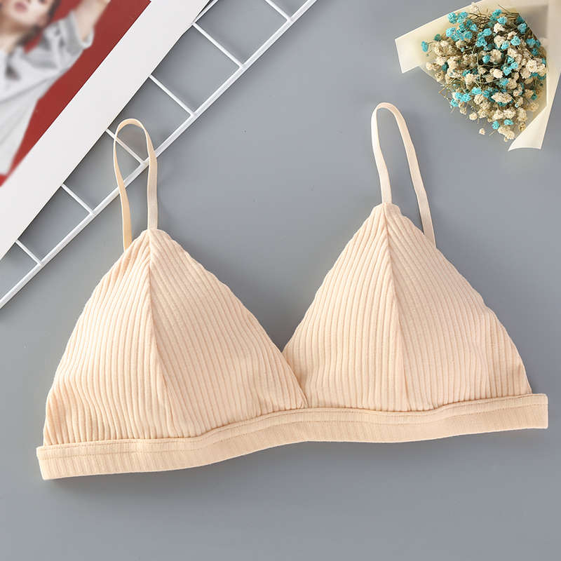 Triangle Cup Threaded Cotton Bras