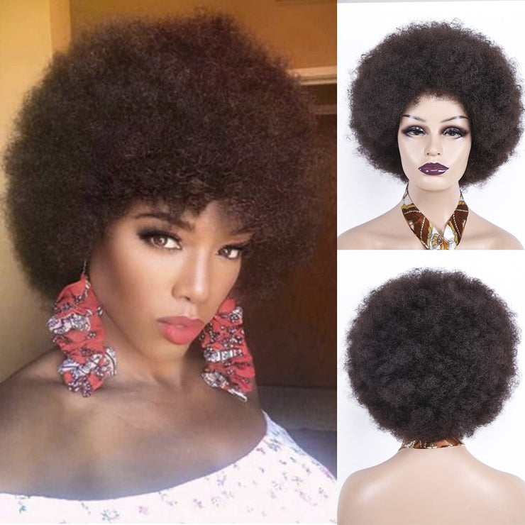 Synthetic Short Fluffy Afro Wigs