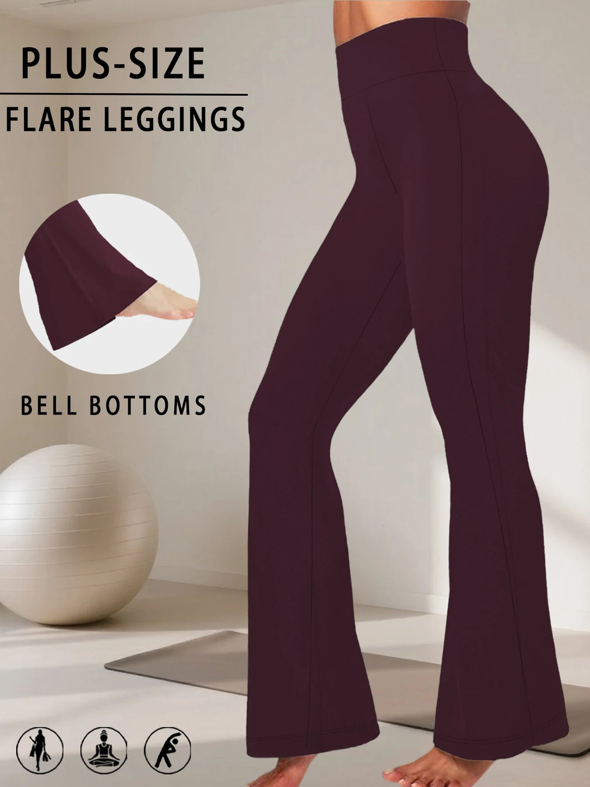 Plus Size High-Rise Flared Leggings
