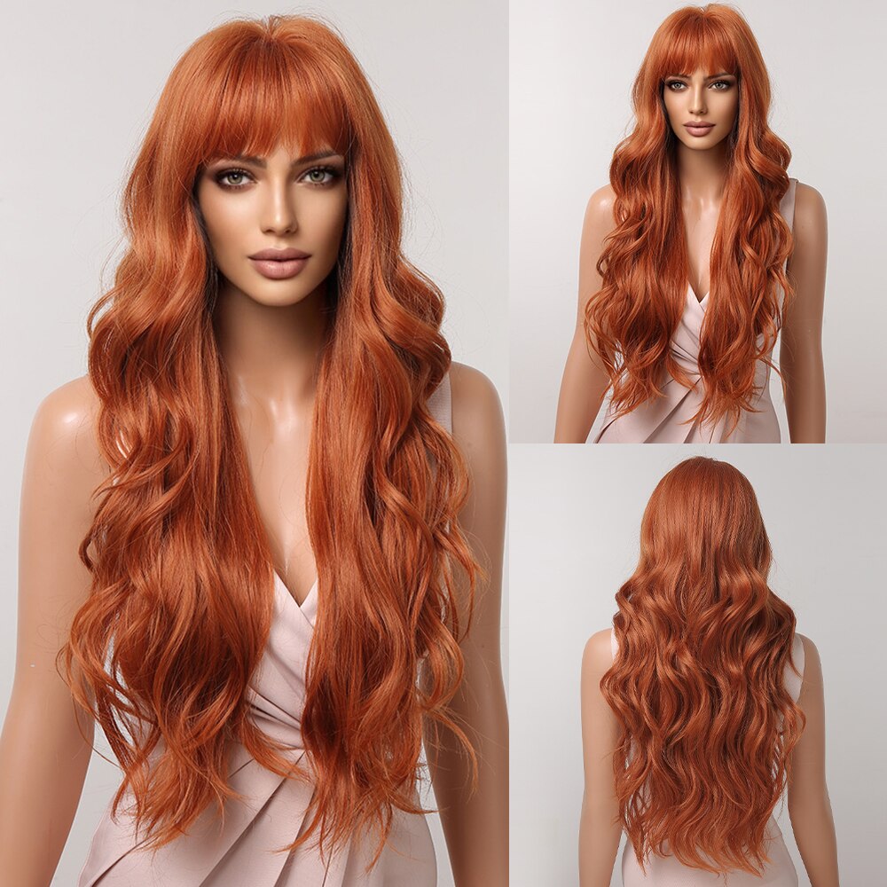 Mixed Blonde Synthetic Wigs with Long Bang