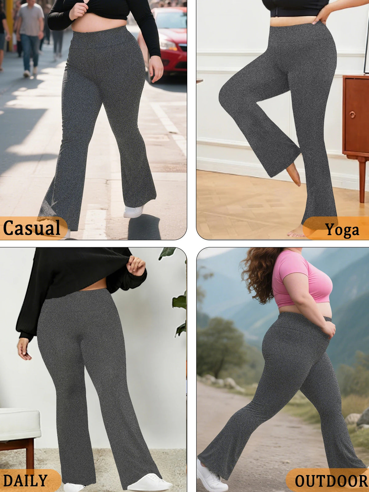 Plus Size Super Soft High Waisted Flare Pants