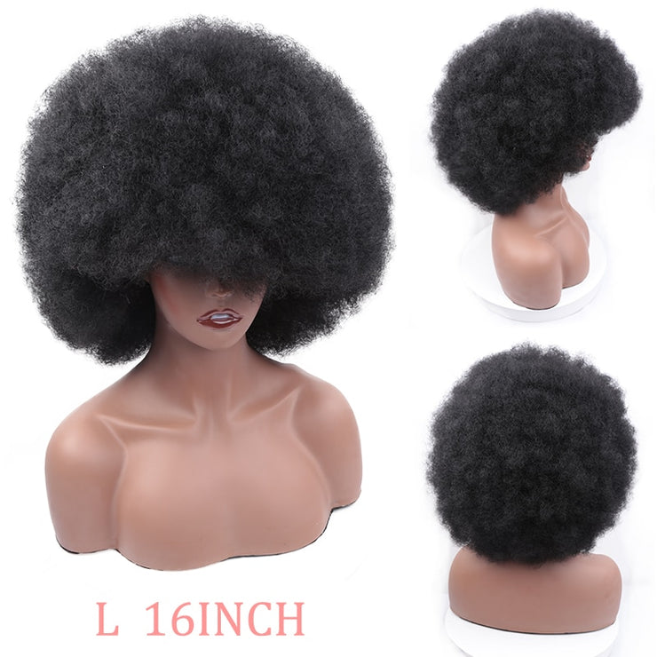 Synthetic Short Fluffy Afro Wigs