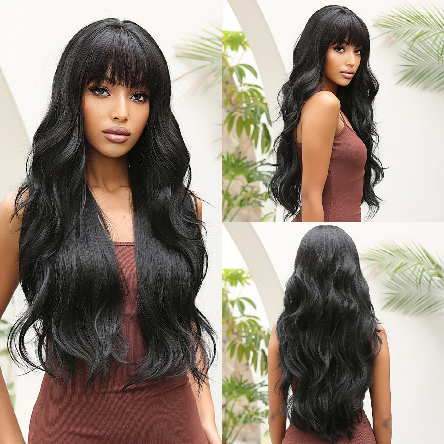 Mixed Blonde Synthetic Wigs with Long Bang