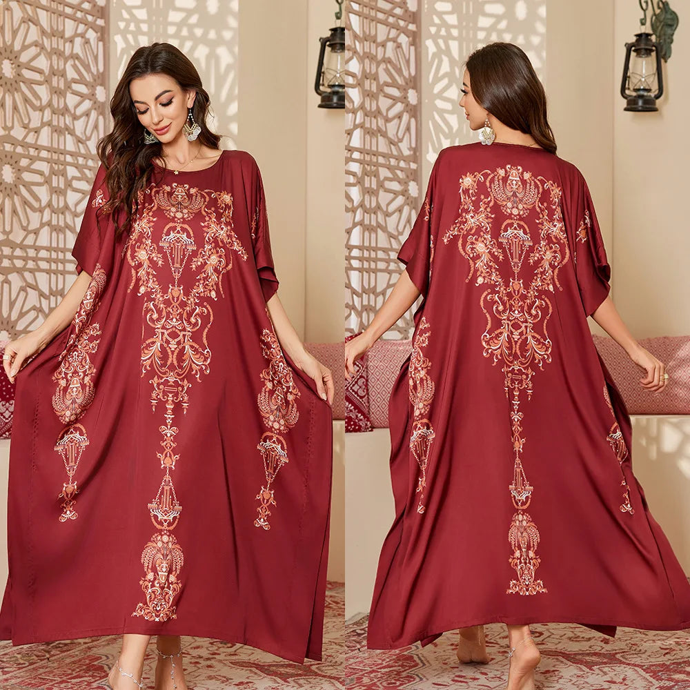 Long Satin Printed Gowns