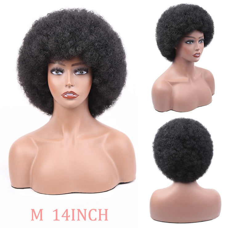 Synthetic Short Fluffy Afro Wigs