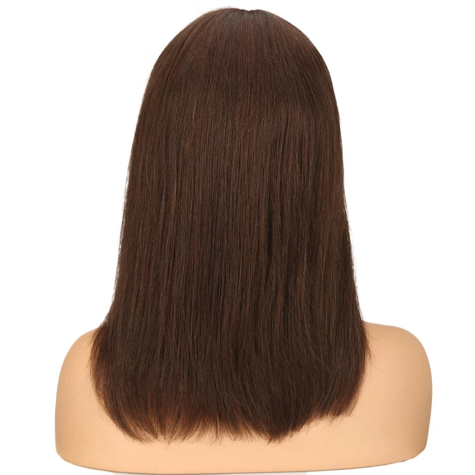 Brown #4 Colored Human Hair Wigs