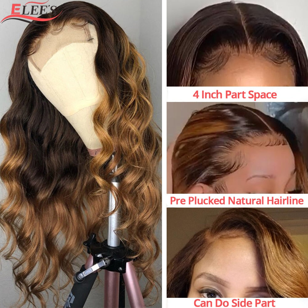 Lace Front Brazilian Body Wave Lace Front Colored HD Transparent Wig