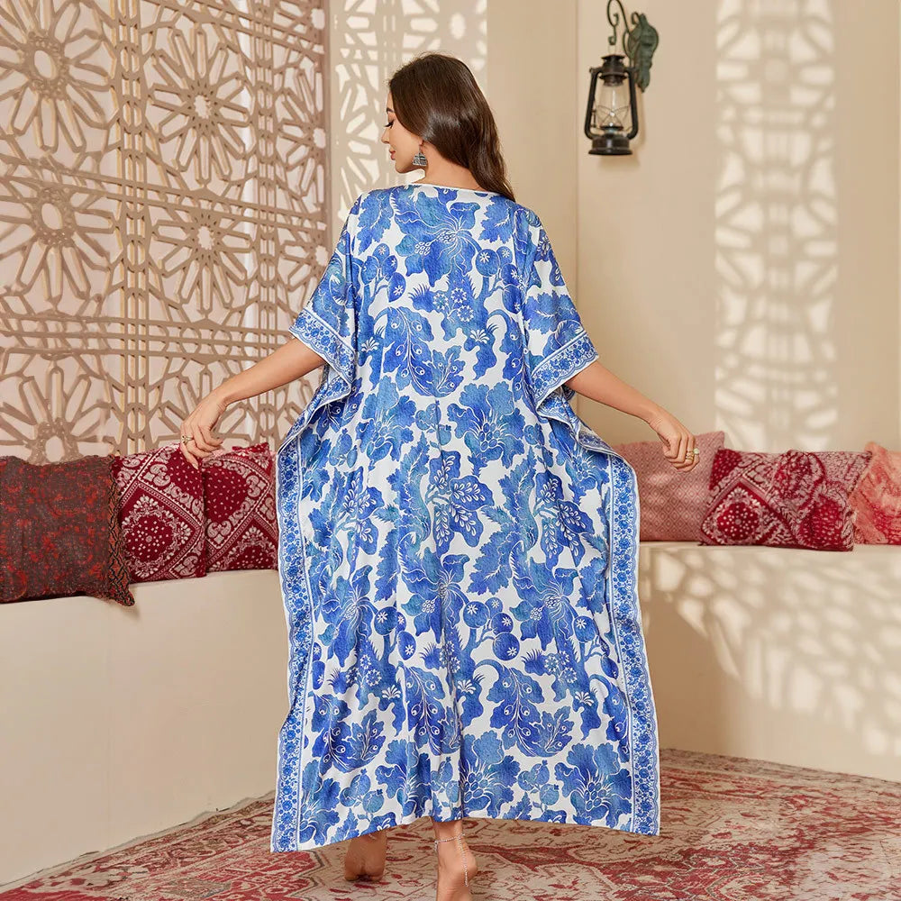 Long Satin Printed Gowns