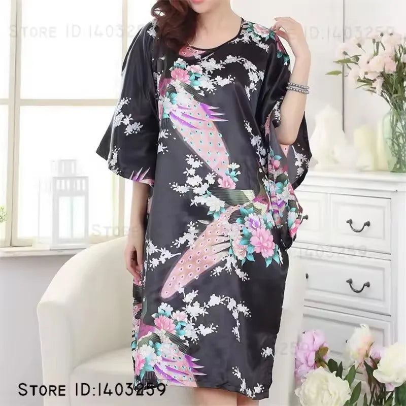 Long Satin Printed Gowns