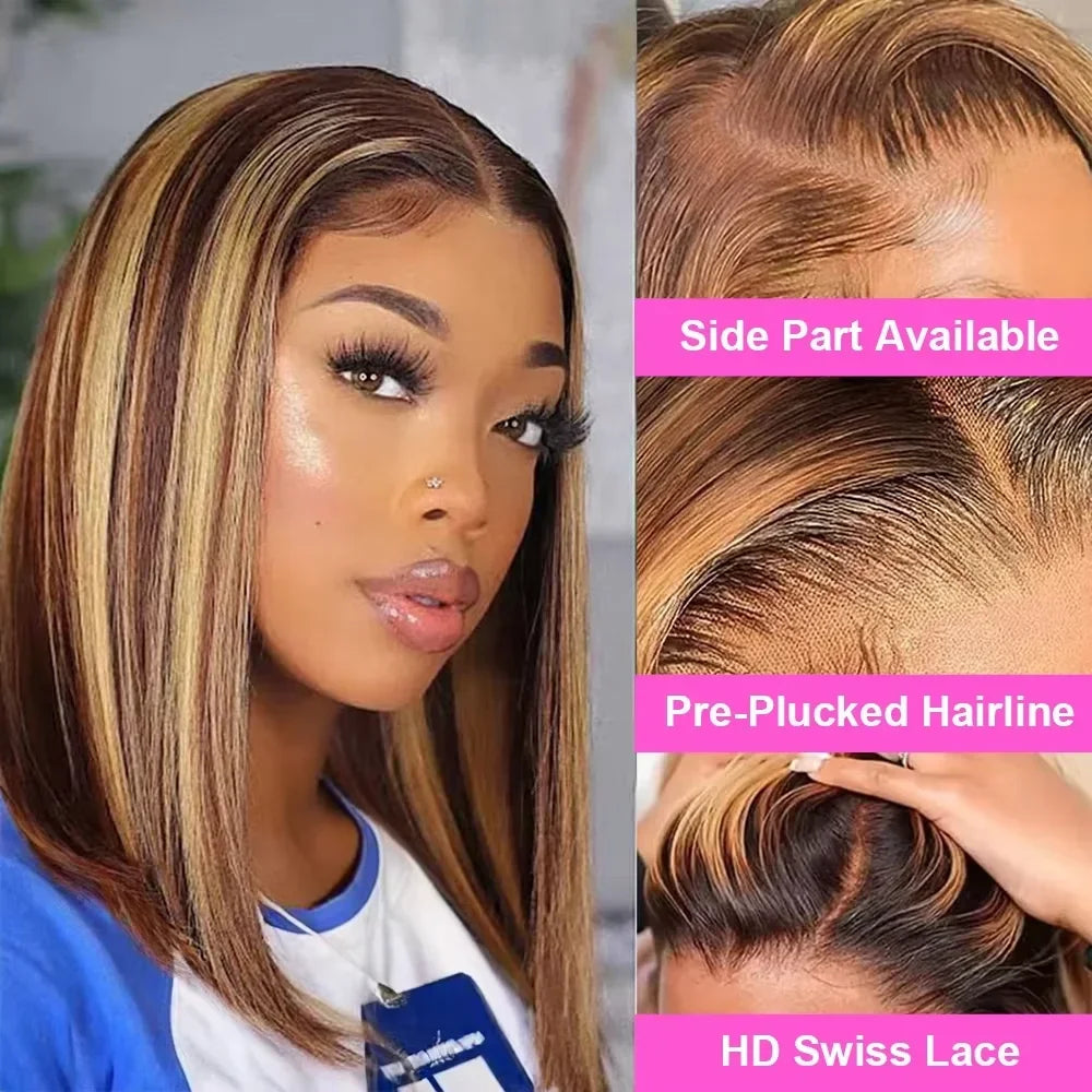 Short Bob Highlighted Wigs