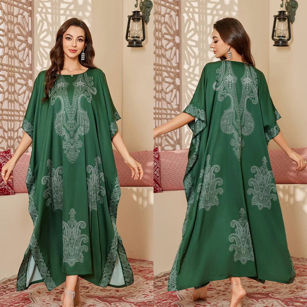 Long Satin Printed Gowns