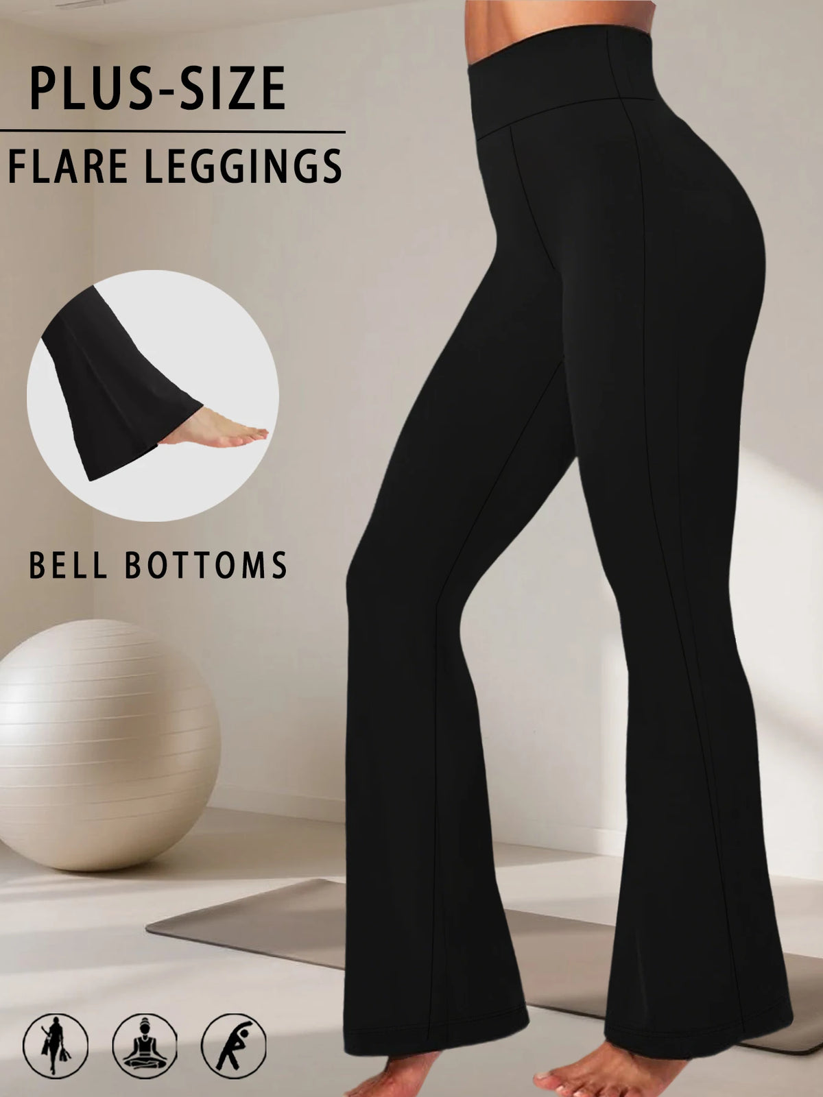 Plus Size High-Rise Flared Leggings