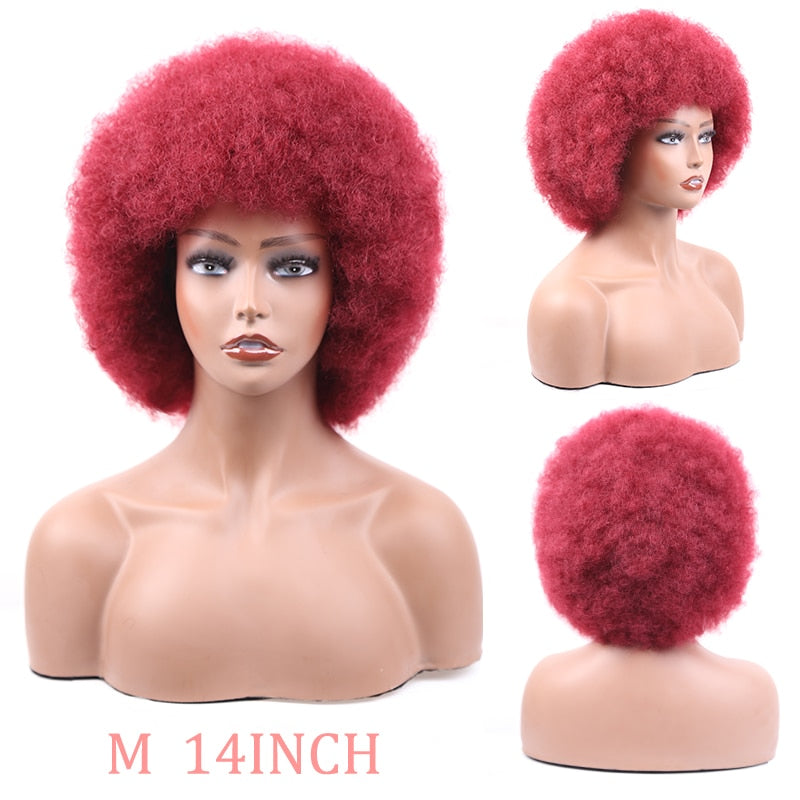 Synthetic Short Fluffy Afro Wigs