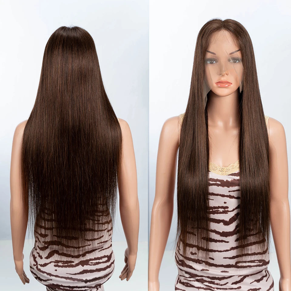 Brown #4 Colored Human Hair Wigs