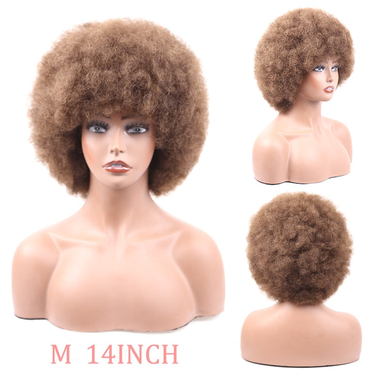 Synthetic Short Fluffy Afro Wigs