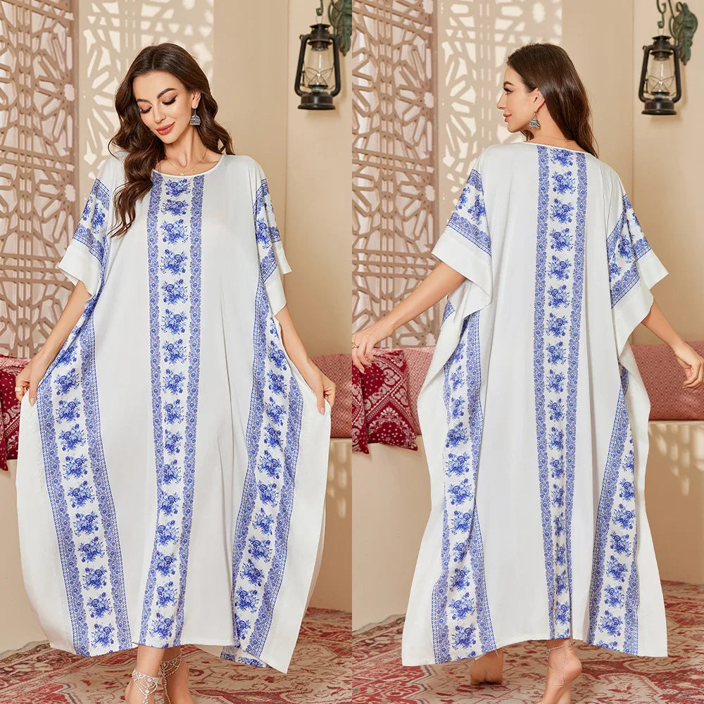 Long Satin Printed Gowns