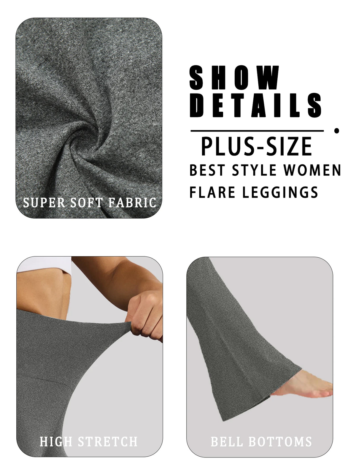 Plus Size Super Soft High Waisted Flare Pants