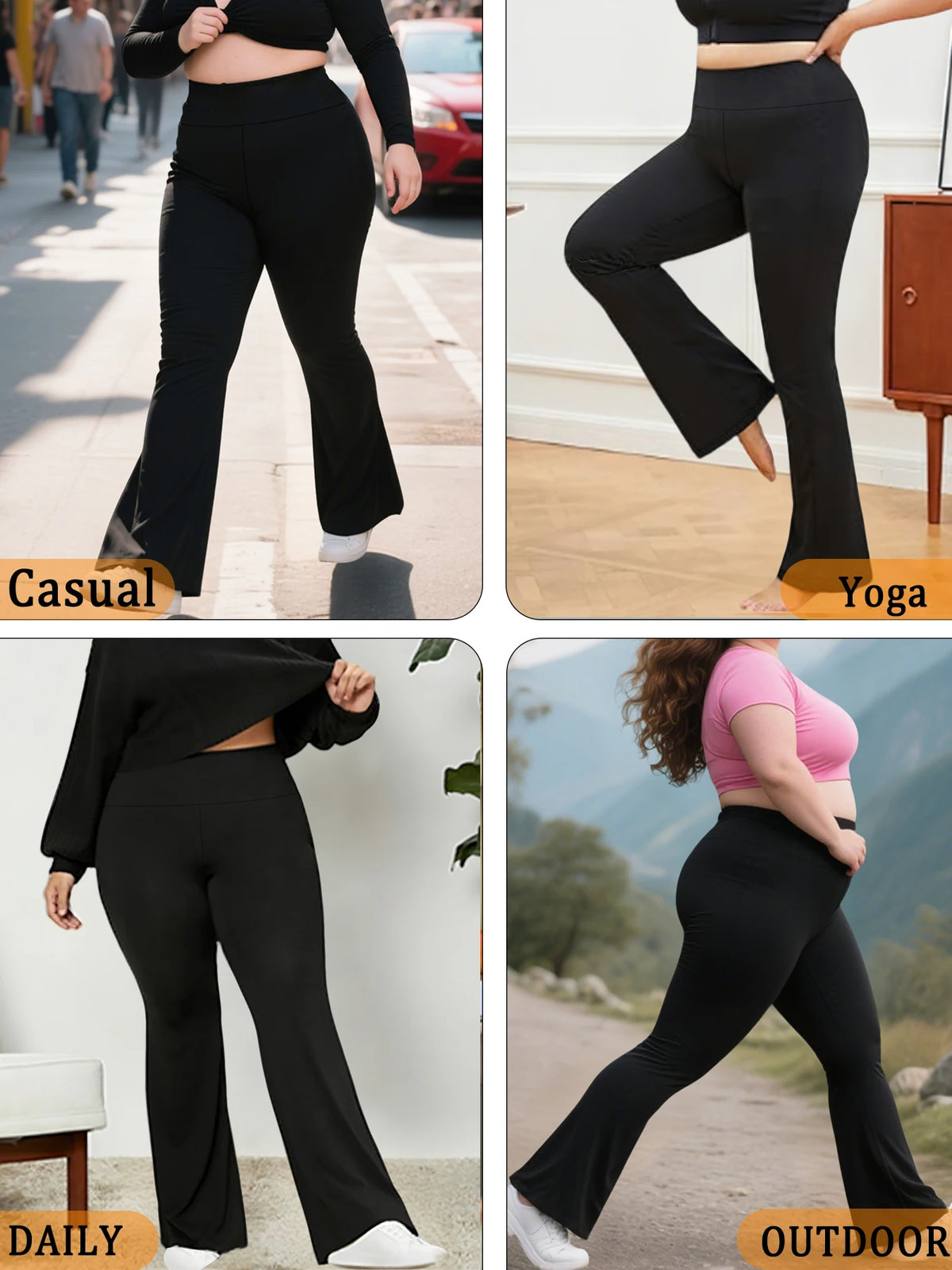 Plus Size High-Rise Flared Leggings