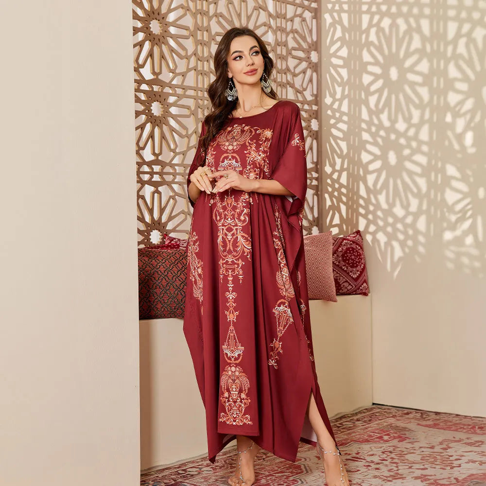 Long Satin Printed Gowns