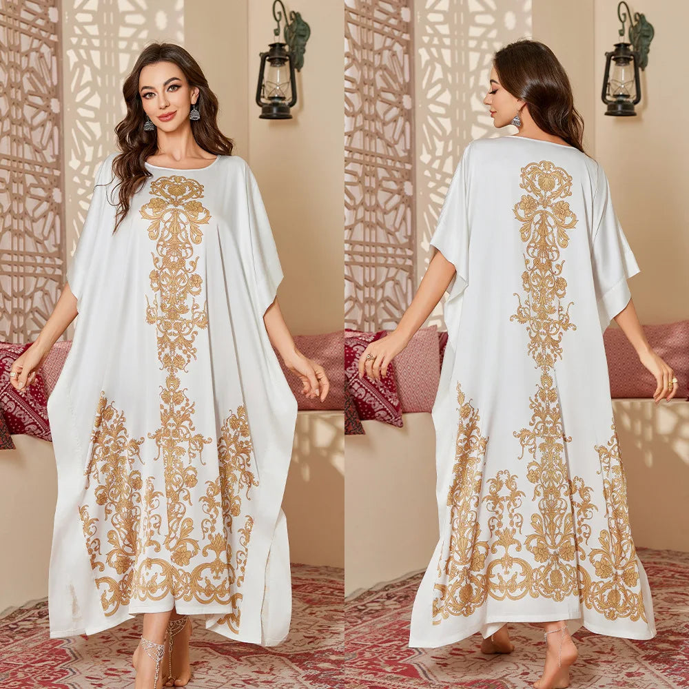 Long Satin Printed Gowns