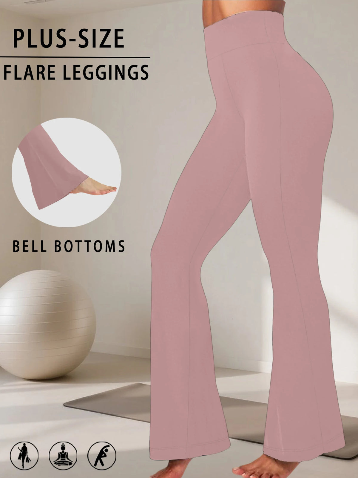 Plus Size High-Rise Flared Leggings