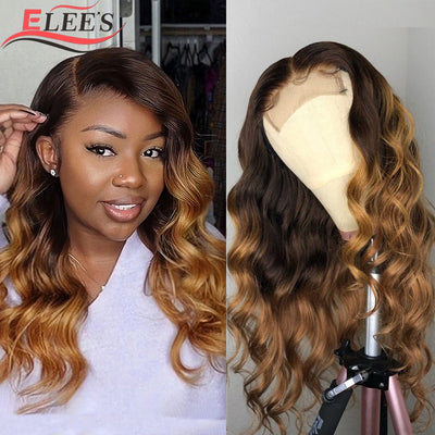 Lace Front Brazilian Body Wave Lace Front Colored HD Transparent Wig