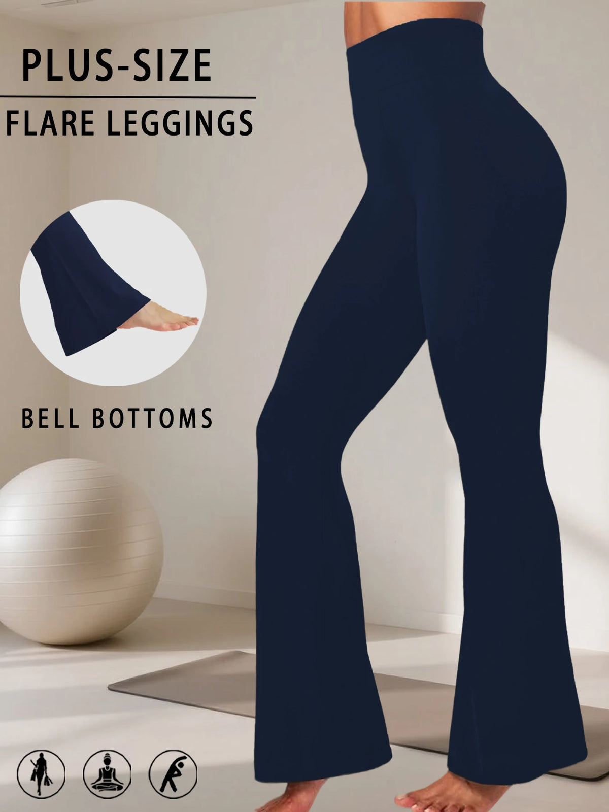 Plus Size High-Rise Flared Leggings