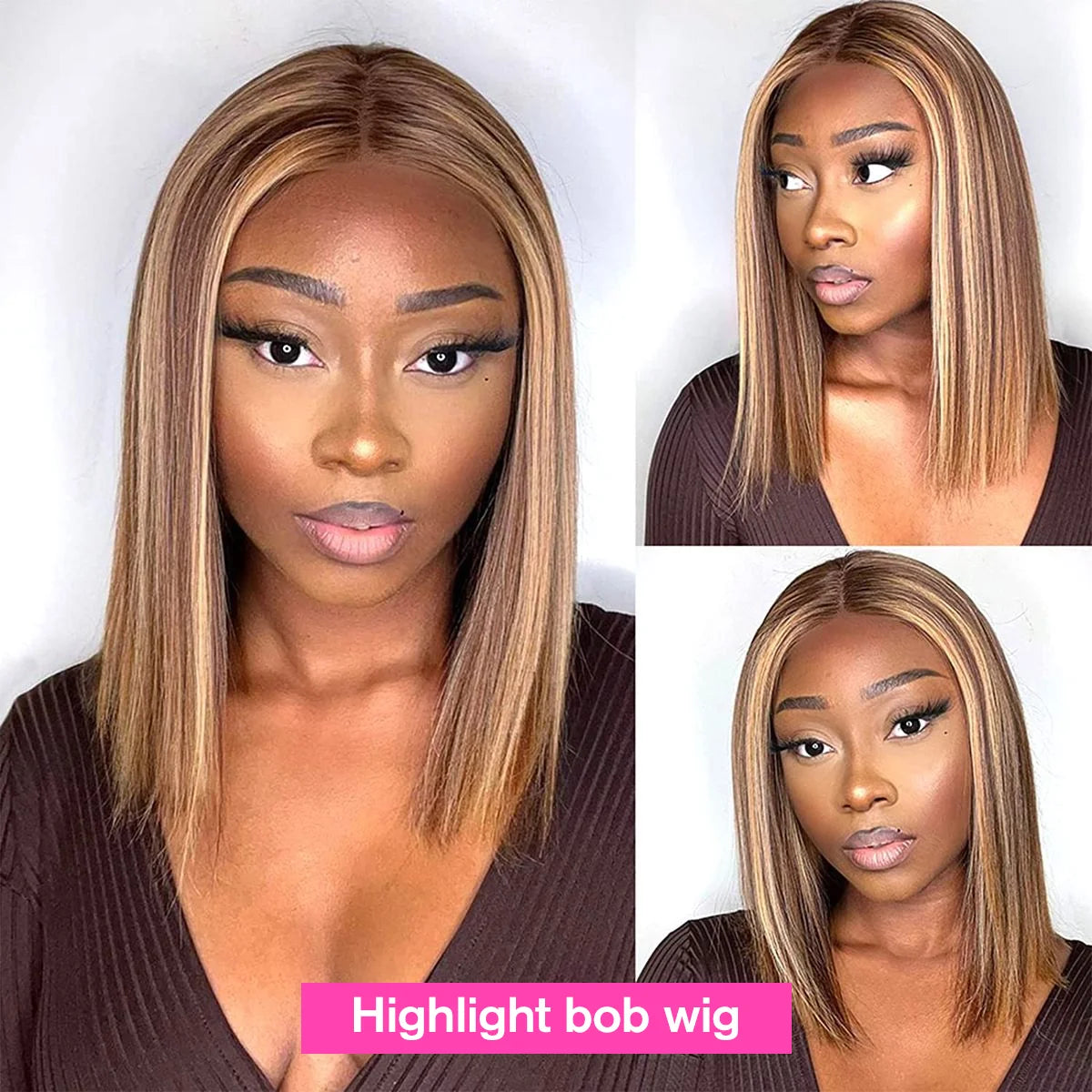 Short Bob Highlighted Wigs