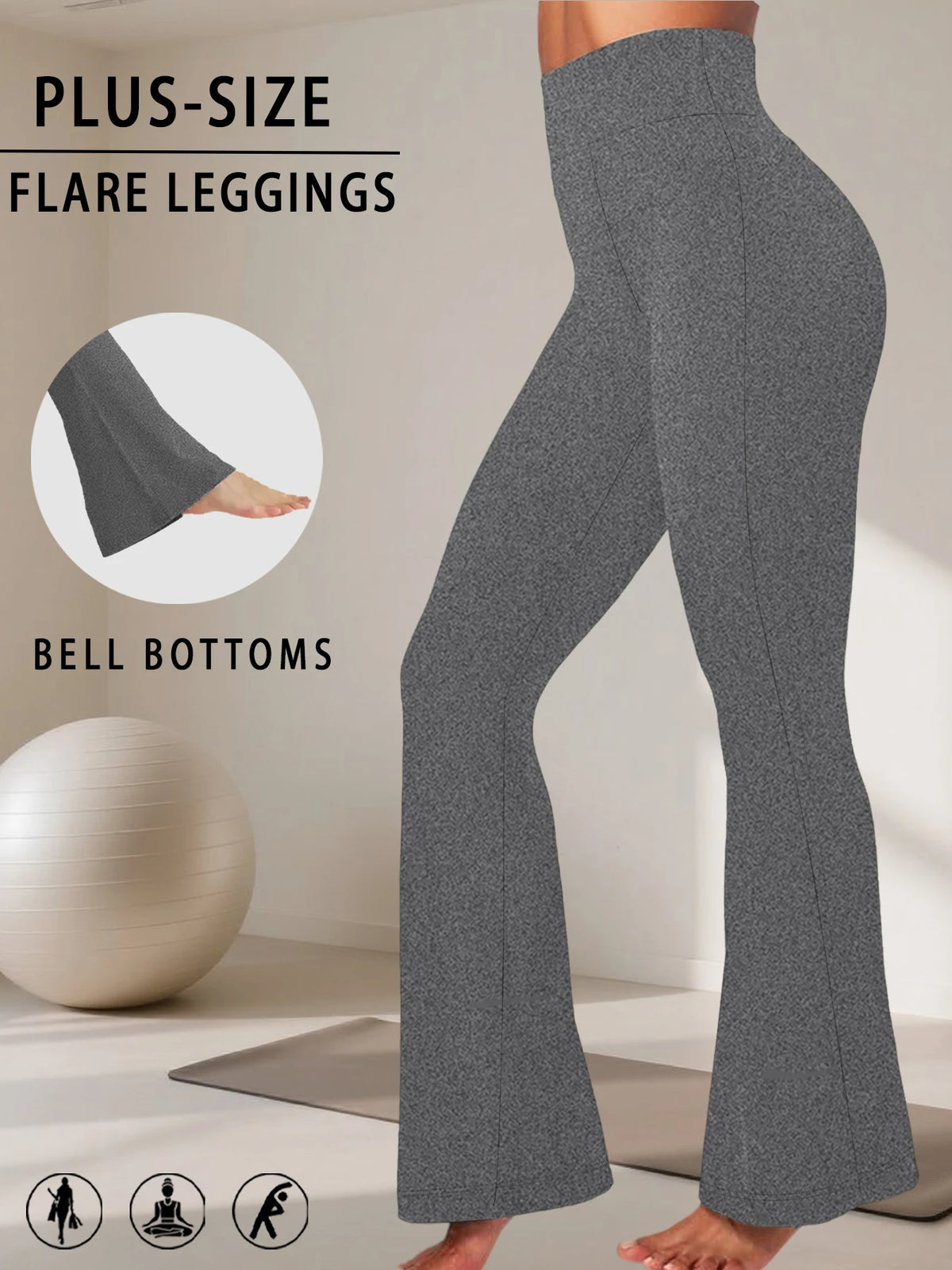 Plus Size High-Rise Flared Leggings