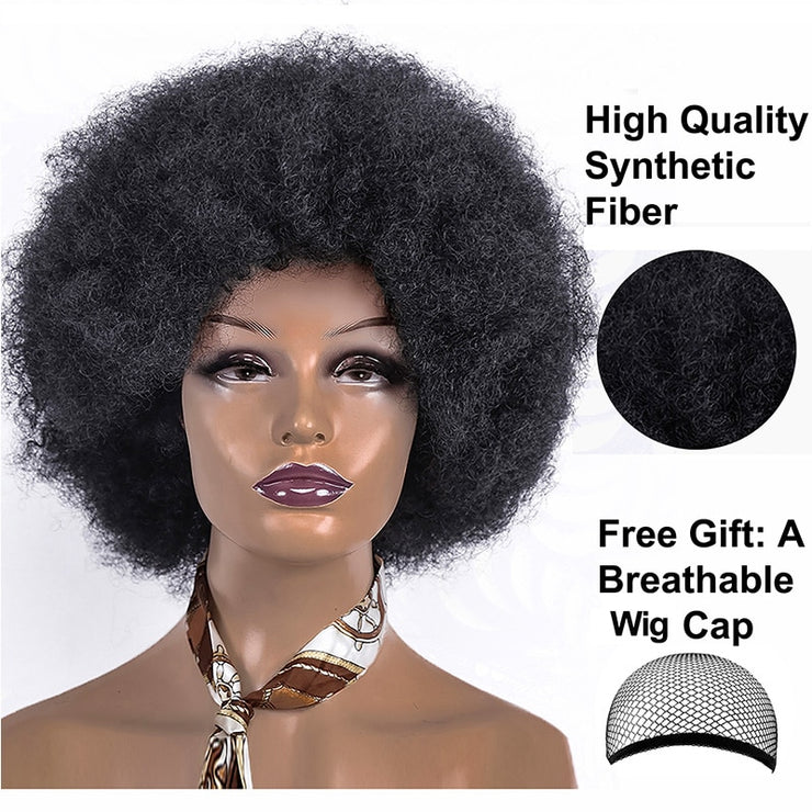 Synthetic Short Fluffy Afro Wigs