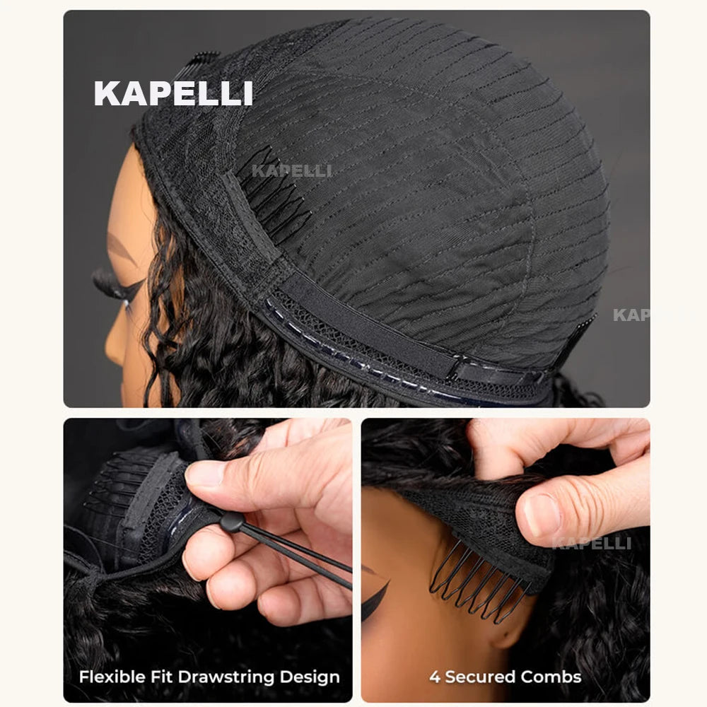 Kinky Curly Glueless 100% Human Hair Wig