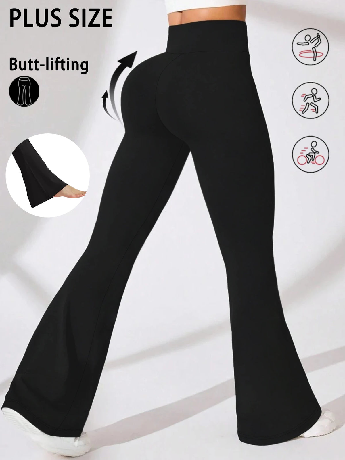 Plus Size Super Soft High Waisted Flare Pants