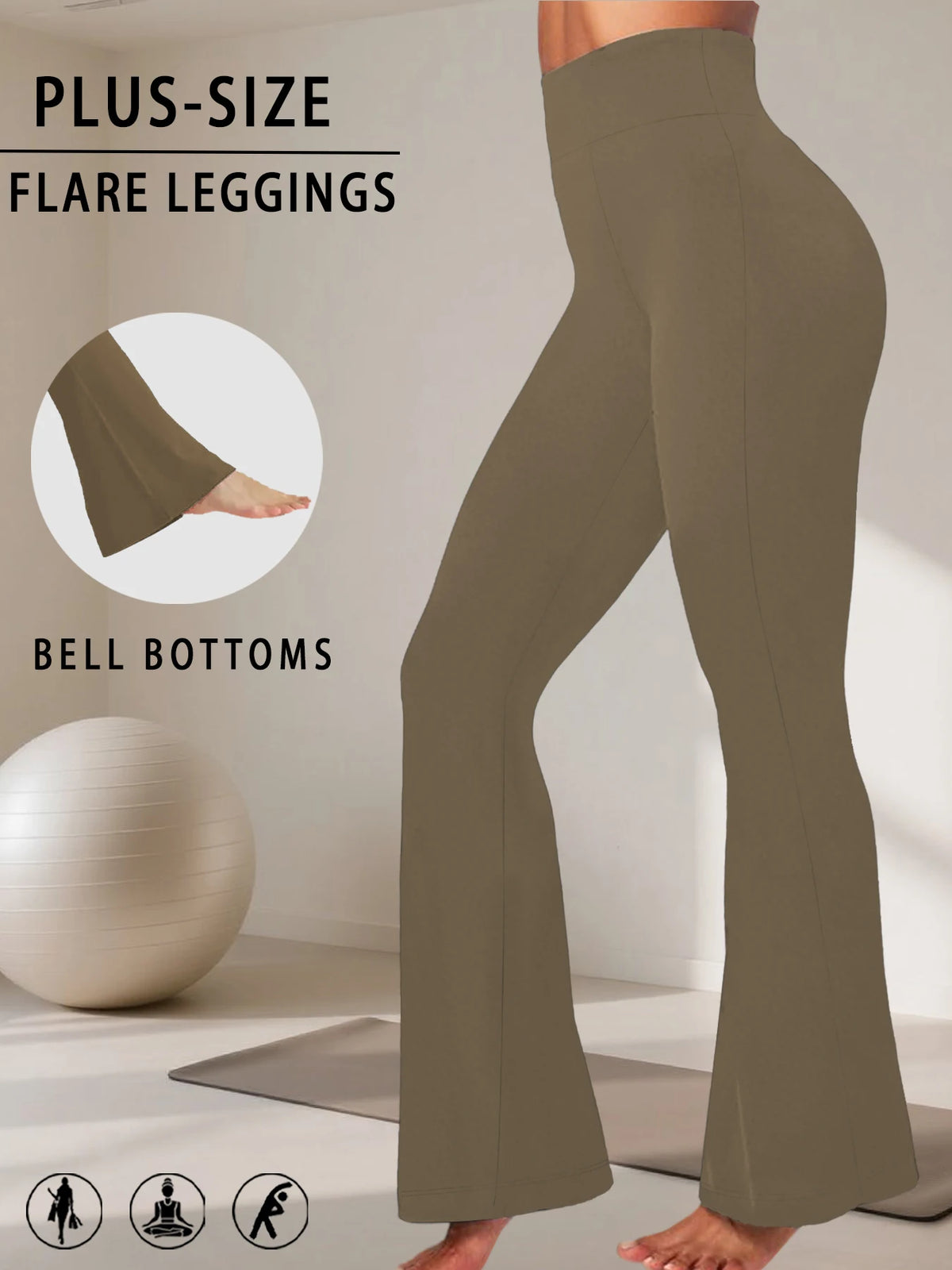 Plus Size High-Rise Flared Leggings