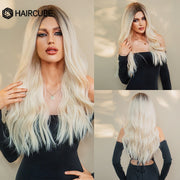 Highlight Heat Resistant Long Wavy Blonde Synthetic Wigs