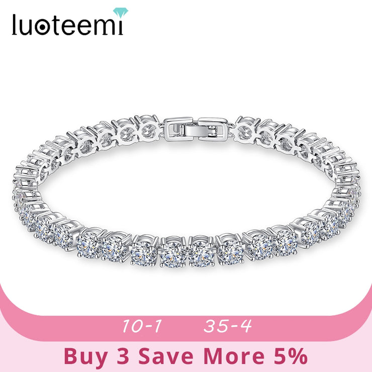 LUOTEEMI Shinning Tennis Bangle Bracelet