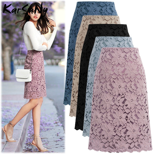 Lace A-line Pencil Skirt