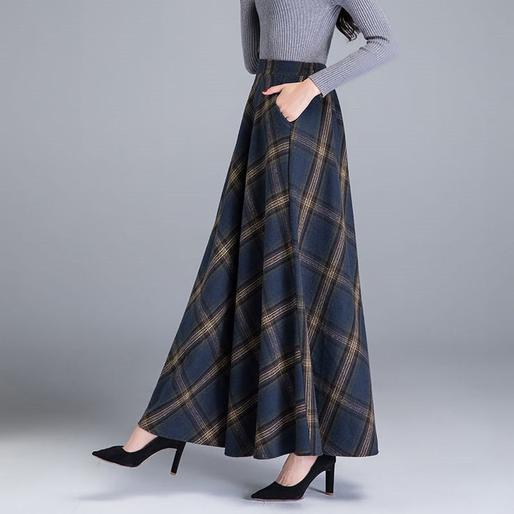 High Waist Wool Maxi Skirts