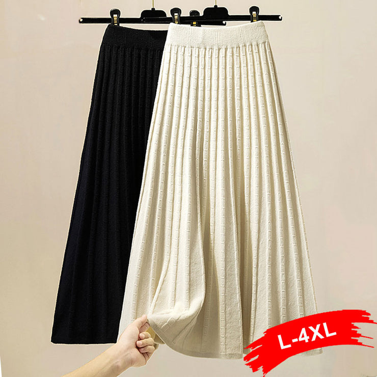 Jacquard Knitting Pleated Skirt