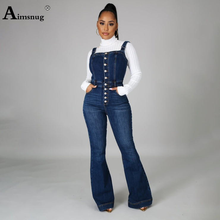 Demin Bodysuits Flare Pants