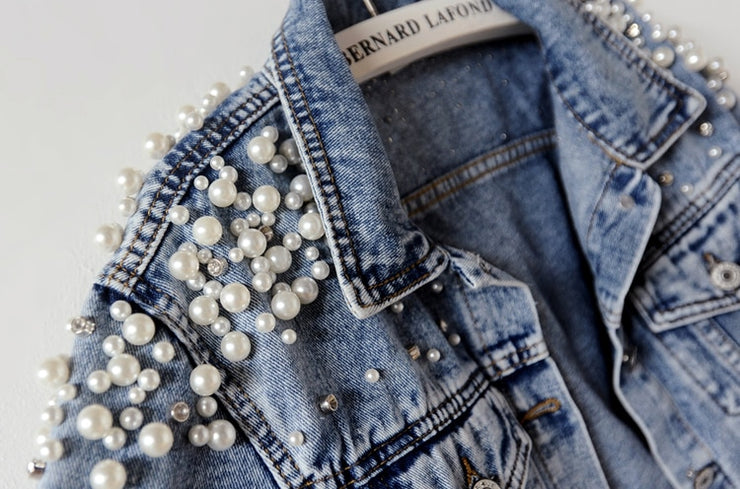 Pearl Patterned Denim Jacket