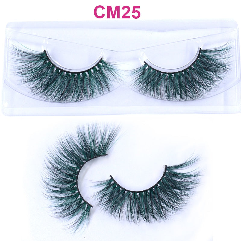 3D 5D Real Mink Strip Fake Colored Eyelashes