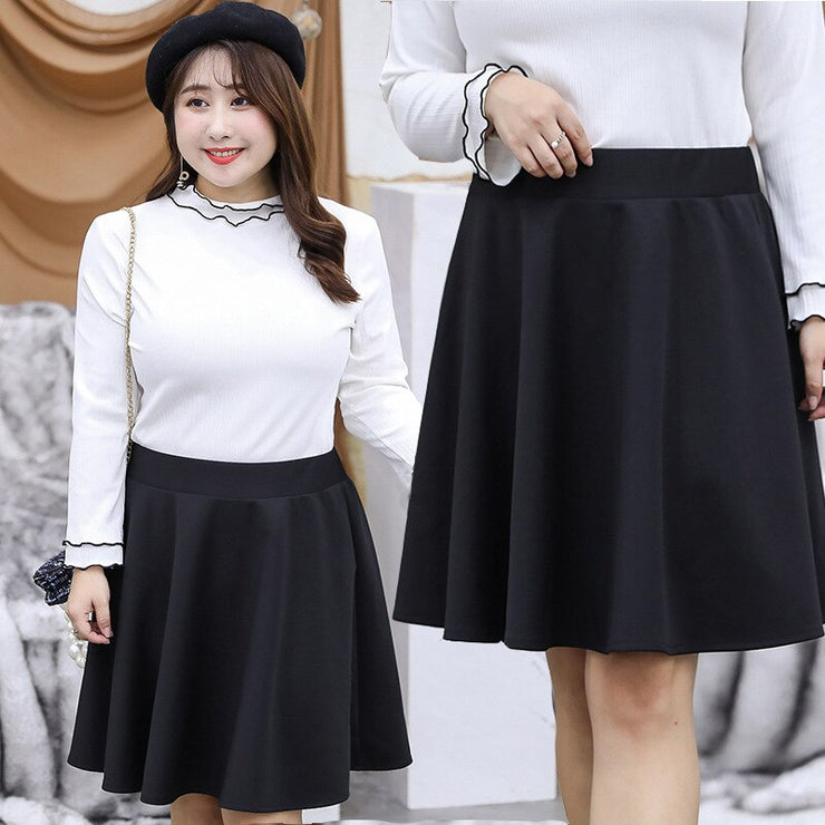 Pleated Short  Black Skirt