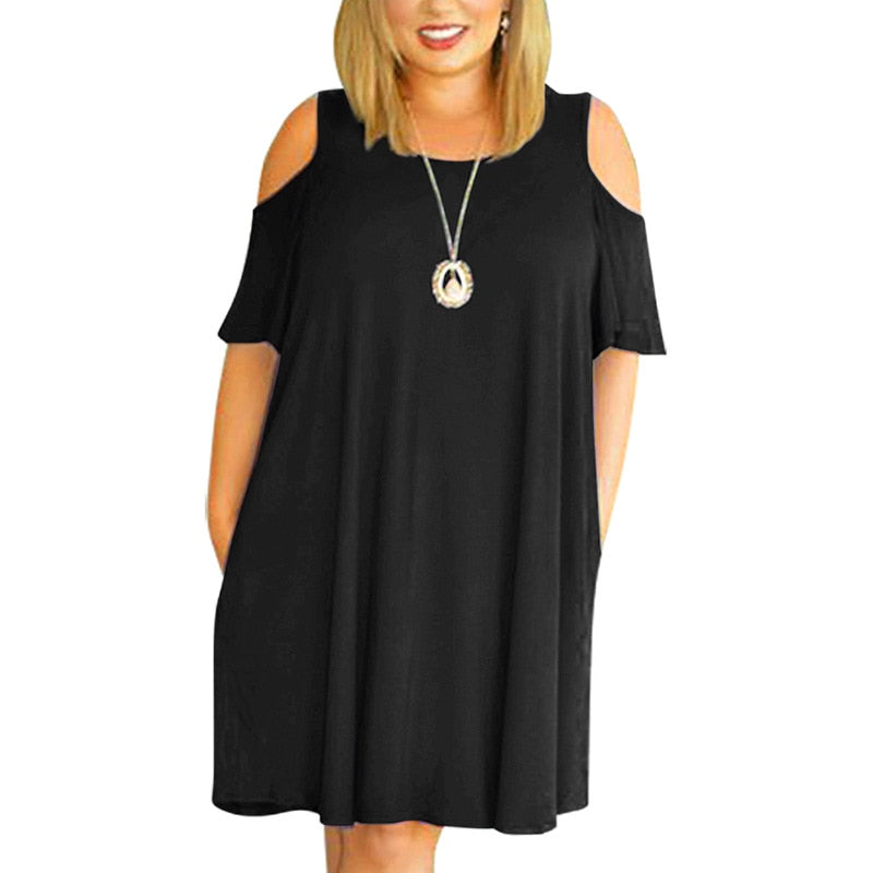 Off the Shoulder Loose Short Dresses