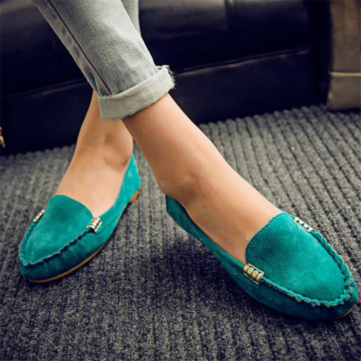 Soft Round Toe Denim Loafers