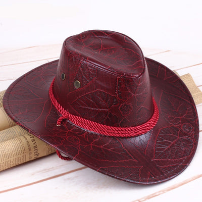 Unisex Leather Western Fedoras